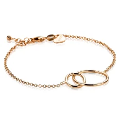 ZINZI zilveren armband rosé verguld ronde vormen 16-19cm ZIA1278R