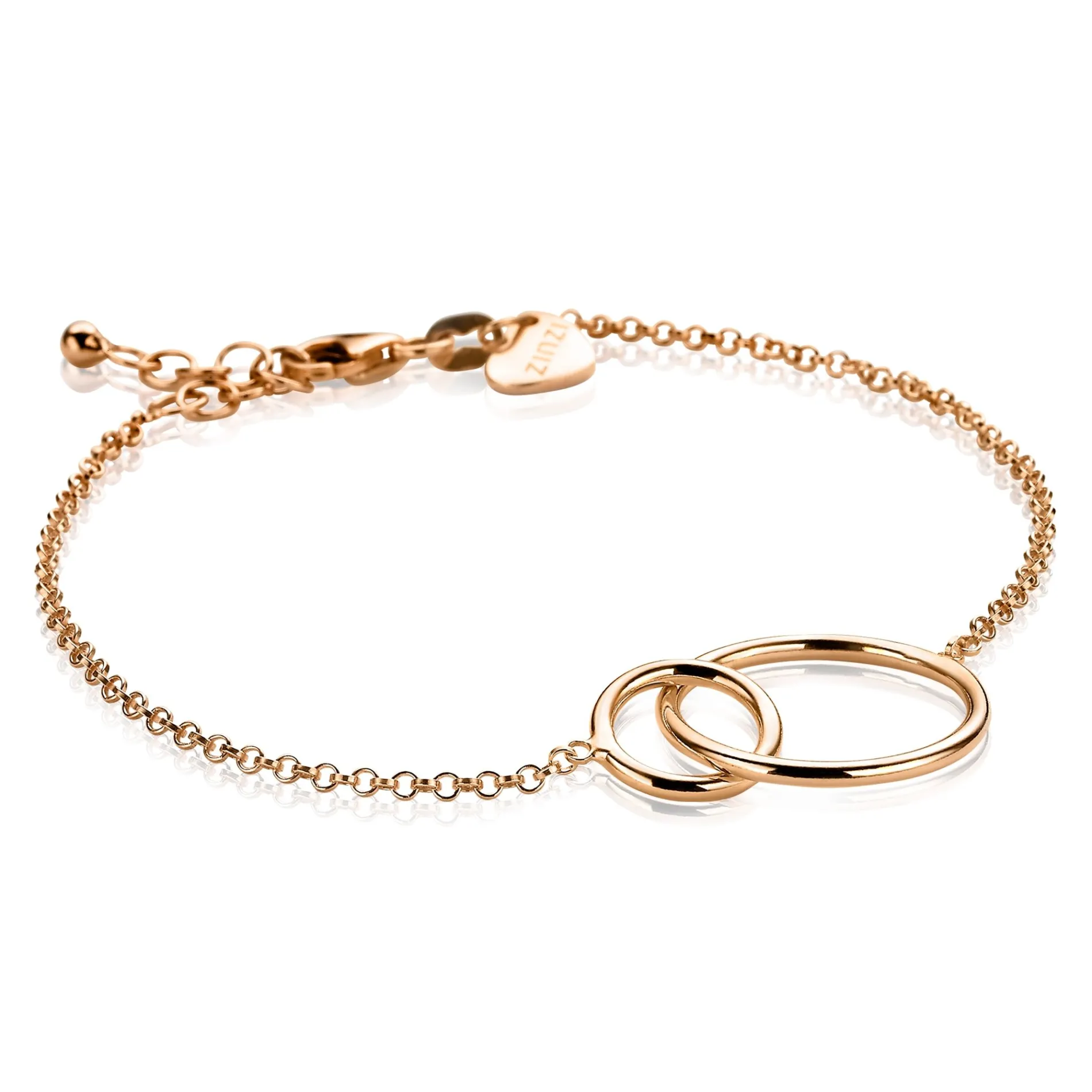 ZINZI zilveren armband rosé verguld ronde vormen 16-19cm ZIA1278R