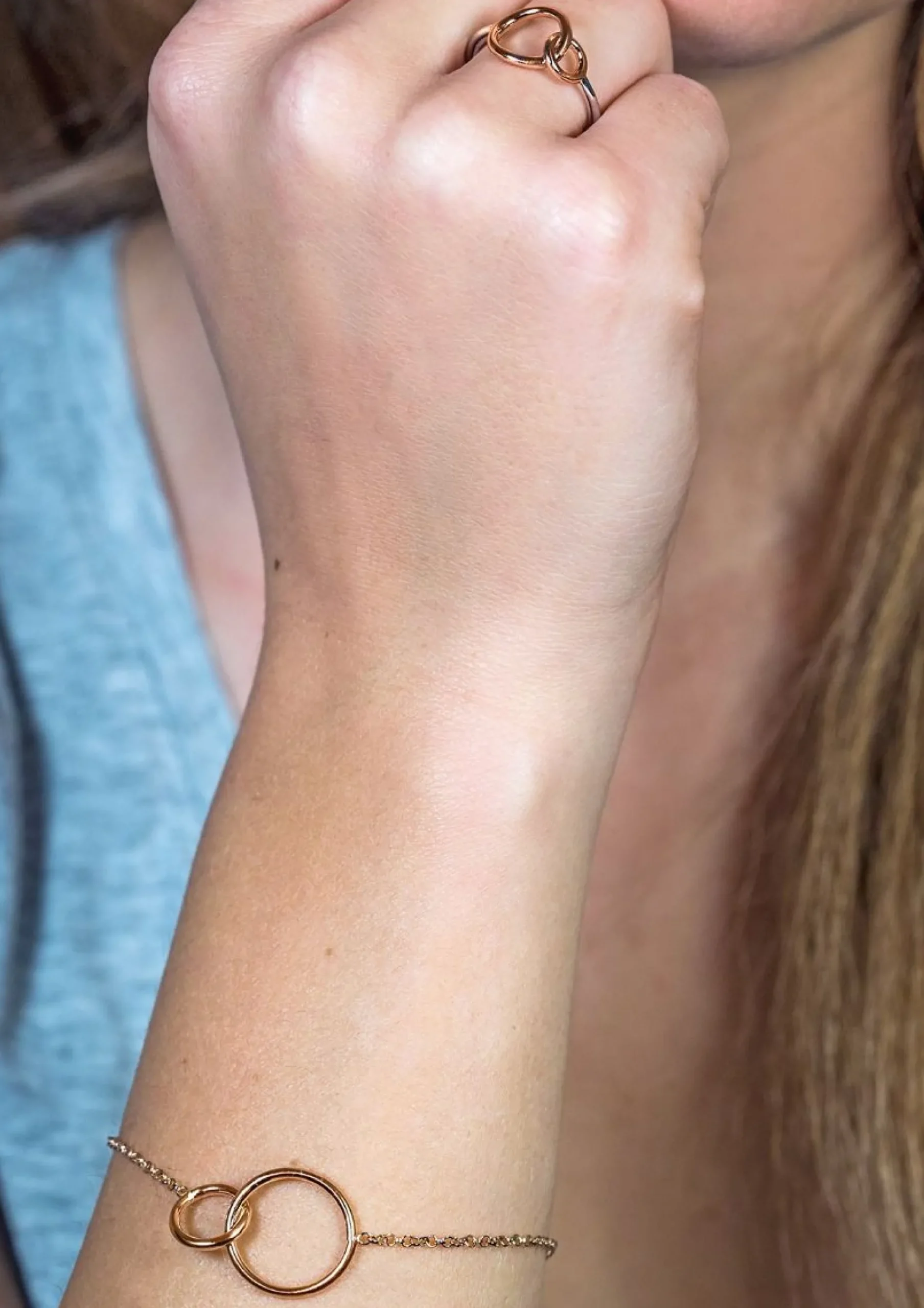 ZINZI zilveren armband rosé verguld ronde vormen 16-19cm ZIA1278R