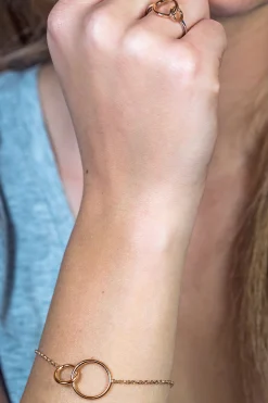 ZINZI zilveren armband rosé verguld ronde vormen 16-19cm ZIA1278R