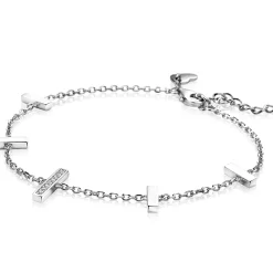 ZINZI zilveren armband staafjes wit ZIA1762