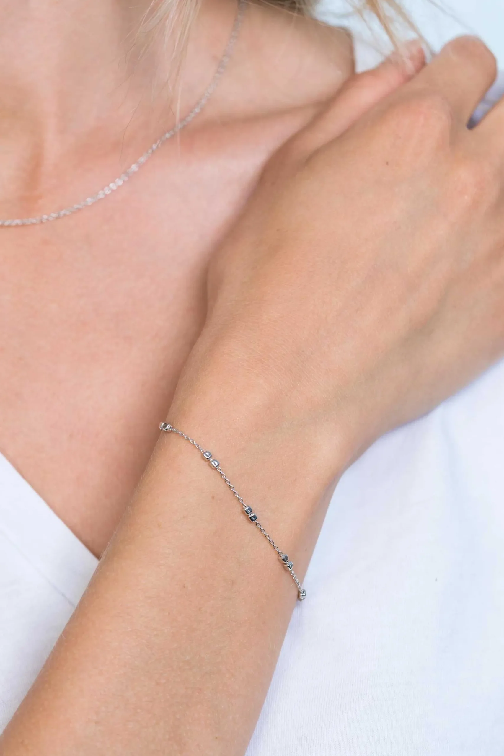 ZINZI zilveren armband vierkante blokjes 17-20cm ZIA2218