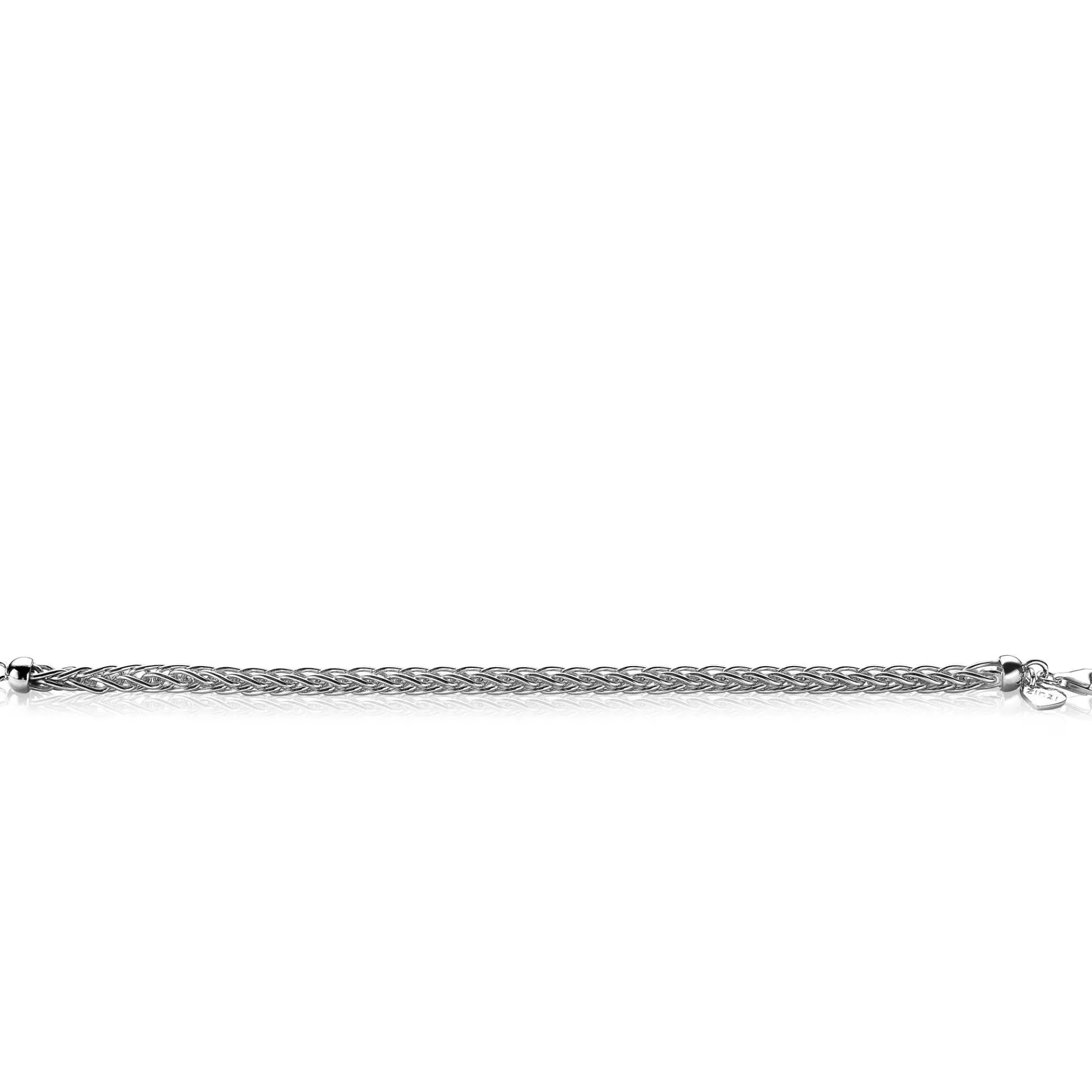 ZINZI zilveren armband vossenstaart 5mm breed 19cm ZIA2214