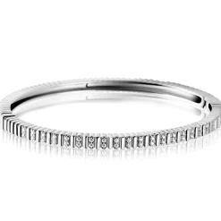 ZINZI zilveren bangle armband 4mm breed, bezet met witte zirkonia's 60mm ZIA2686