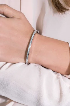 ZINZI zilveren bangle armband wit 3,5mm breed 60mm diameter ZIA1240