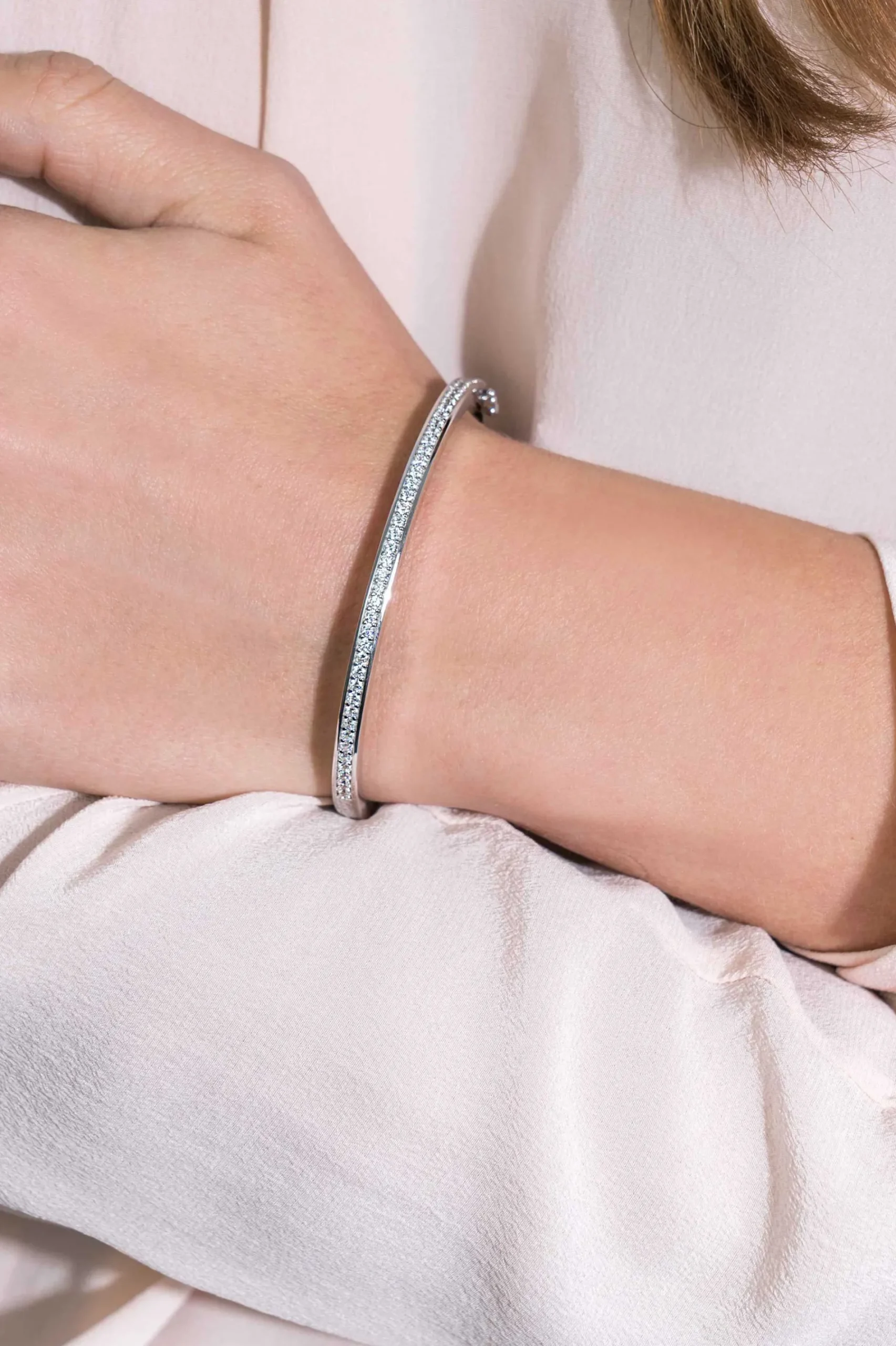 ZINZI zilveren bangle armband wit 3,5mm breed 60mm diameter ZIA1240