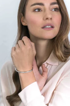 ZINZI zilveren bangle armband wit 3,5mm breed 60mm diameter ZIA1240