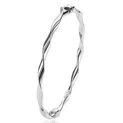ZINZI zilveren bangle armband met gedraaide buis 4mm met luxe scharniersluiting ZIA2756