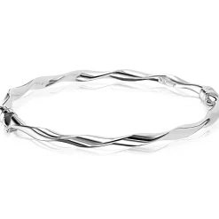 ZINZI zilveren bangle armband met gedraaide buis 4mm met luxe scharniersluiting ZIA2756