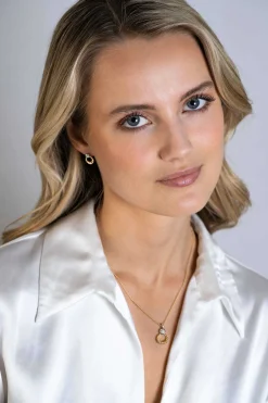 ZINZI zilveren bicolor ronde oorstekers 12mm gedraaid motief, bezet met witte zirconia's ZIO2390Y