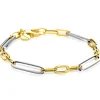 ZINZI zilveren bicolor schakelarmband met ovale schakels 7mm breed ZIA2752