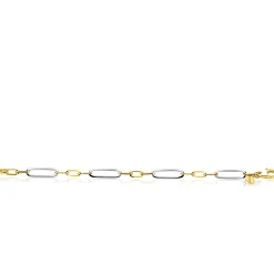 ZINZI zilveren bicolor schakelarmband met ovale schakels 7mm breed ZIA2752