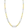 ZINZI zilveren bicolor schakelketting 45cm met ovale schakels 7mm breed ZIC2752