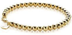 ZINZI zilveren bolletjes armband geel verguld 4mm breed 17-20cm ZIA1010G
