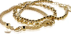ZINZI zilveren bolletjes armband geel verguld 4mm breed 17-20cm ZIA1010G