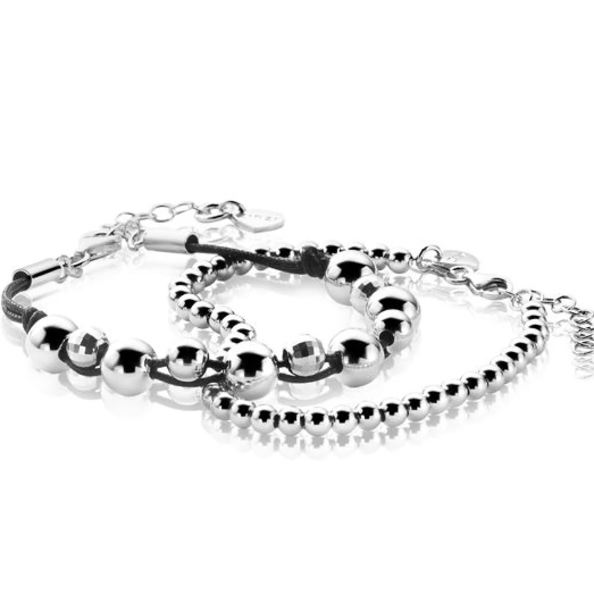 Zinzi zilveren bolletjes armband 4mm breed 17-20cm ZIA1010