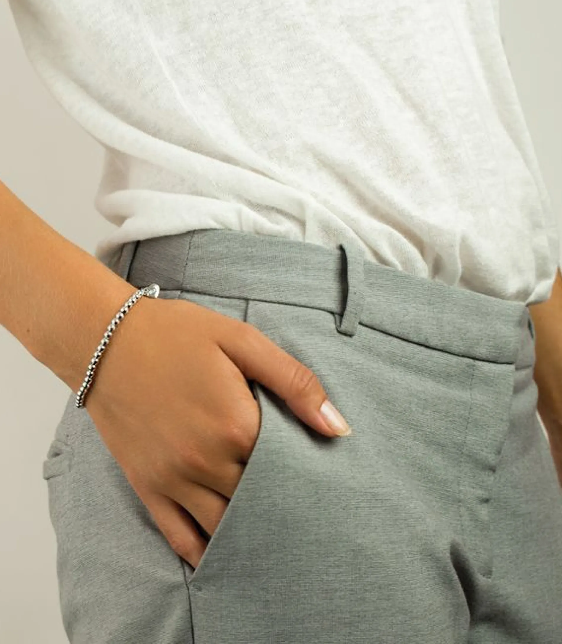 Zinzi zilveren bolletjes armband 4mm breed 17-20cm ZIA1010