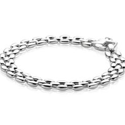 ZINZI zilveren brede rolex-style schakel-armband 8mm breed 19cm ZIA2764