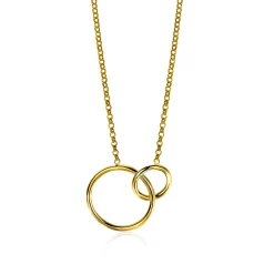 ZINZI zilveren collier geel verguld ronde vormen 42-45cm ZIC1278G