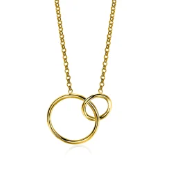 ZINZI zilveren collier geel verguld ronde vormen 42-45cm ZIC1278G