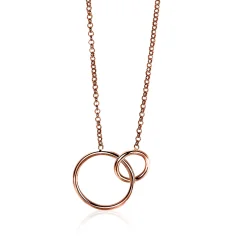 ZINZI zilveren collier rosé verguld ronde vormen 42-45cm ZIC1278R