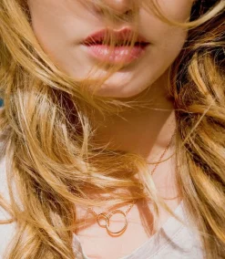 ZINZI zilveren collier rosé verguld ronde vormen 42-45cm ZIC1278R
