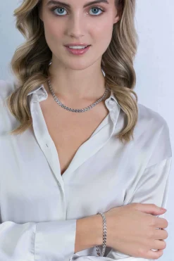 ZINZI zilveren collier rolexstyle schakel 5mm breed 43cm ZIC2149