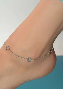 ZINZI zilveren enkelband hartjes 23+4cm ZIE1188