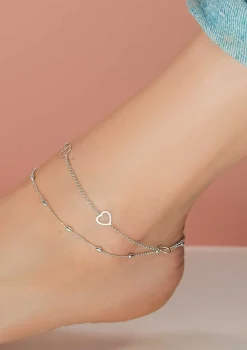 ZINZI zilveren enkelband hartjes 23+4cm ZIE1188