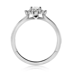 ZINZI zilveren entourage verlovingsring met een grote ovale witte zirkonia (11mm) en klein hartje aan de zijkant ZIR2699