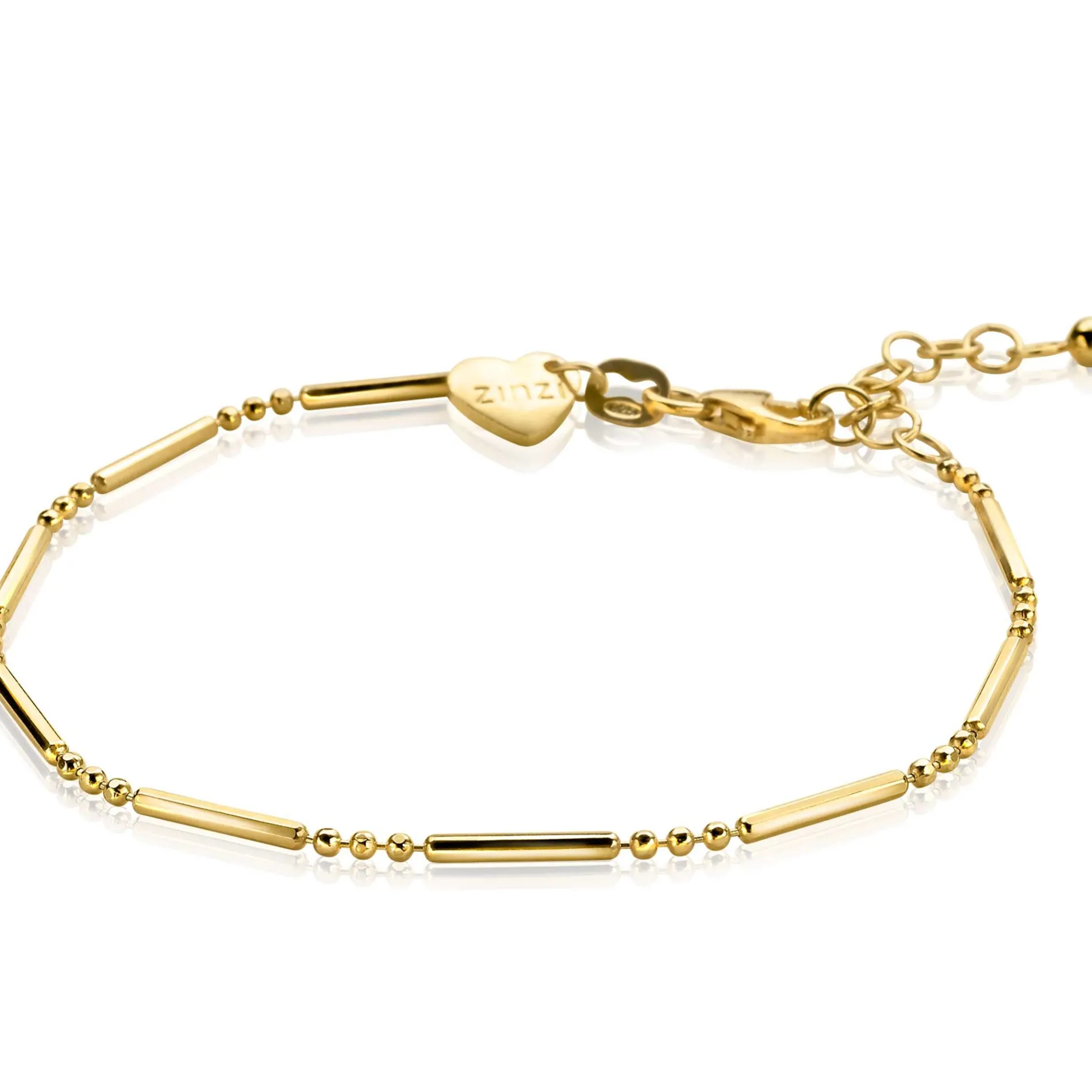 ZINZI zilveren fantasie armband 14K geel verguld staafjes ZIA1452G
