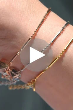ZINZI zilveren fantasie armband 14K geel verguld staafjes ZIA1452G
