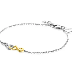 ZINZI zilveren fantasie armband met aan elkaar verbonden Infinity tekens 17-19cm ZIA2649