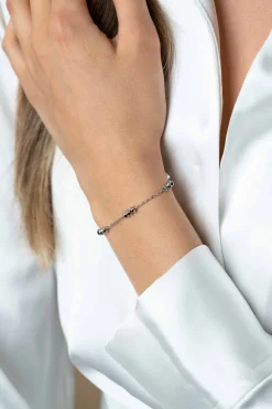 ZINZI zilveren fantasie armband met ankerschakels en tol-vormige elementen 16,5-19,5cm ZIA2537
