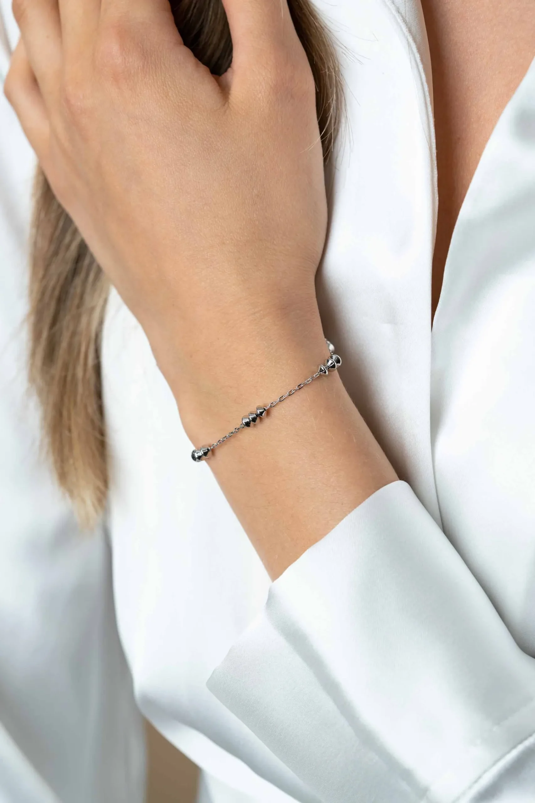 ZINZI zilveren fantasie armband met ankerschakels en tol-vormige elementen 16,5-19,5cm ZIA2537