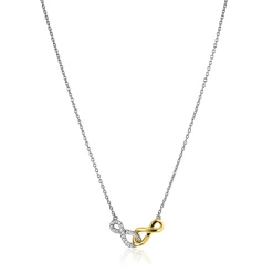 ZINZI zilveren fantasie ketting met aan elkaar verbonden Infinity tekens 42-45cm ZIC2649
