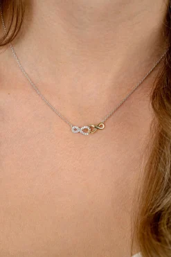 ZINZI zilveren fantasie ketting met aan elkaar verbonden Infinity tekens 42-45cm ZIC2649