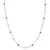 ZINZI zilveren fantasie ketting met 13 blauwe donuts en glanzende bolletjes 42-45cm ZIC2511