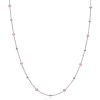 ZINZI zilveren fantasie ketting met 13 roze donuts en glanzende bolletjes 42-45cm ZIC2510