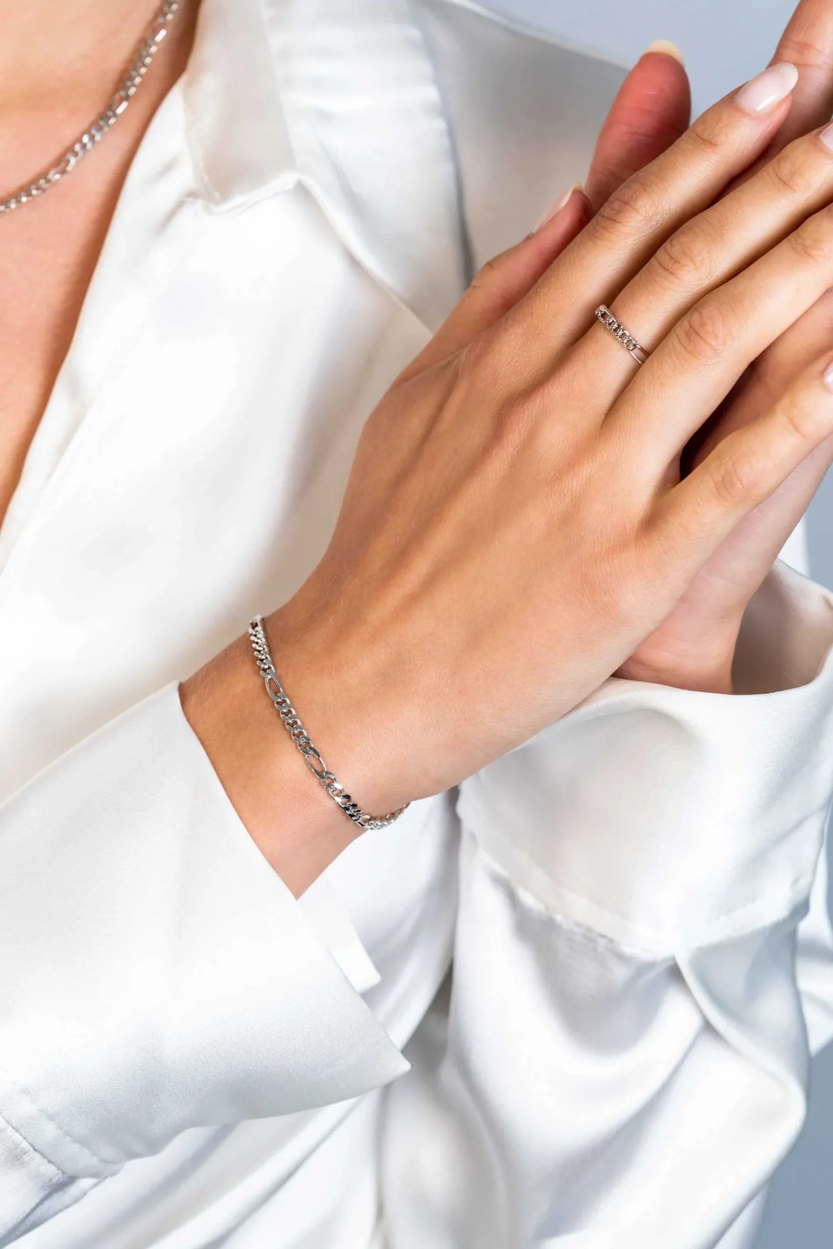 ZINZI zilveren figaro armband 3,5mm breed ZIA2291