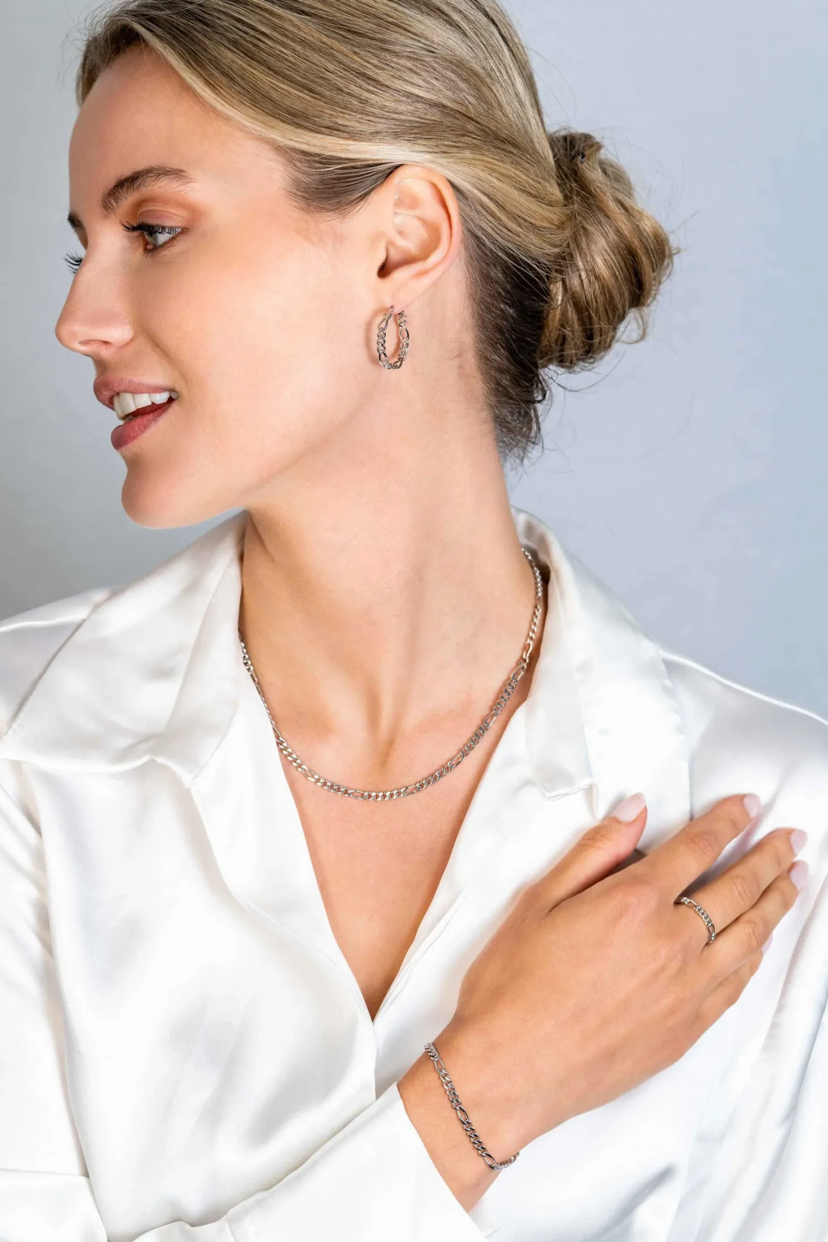 ZINZI zilveren figaro armband 3,5mm breed ZIA2291
