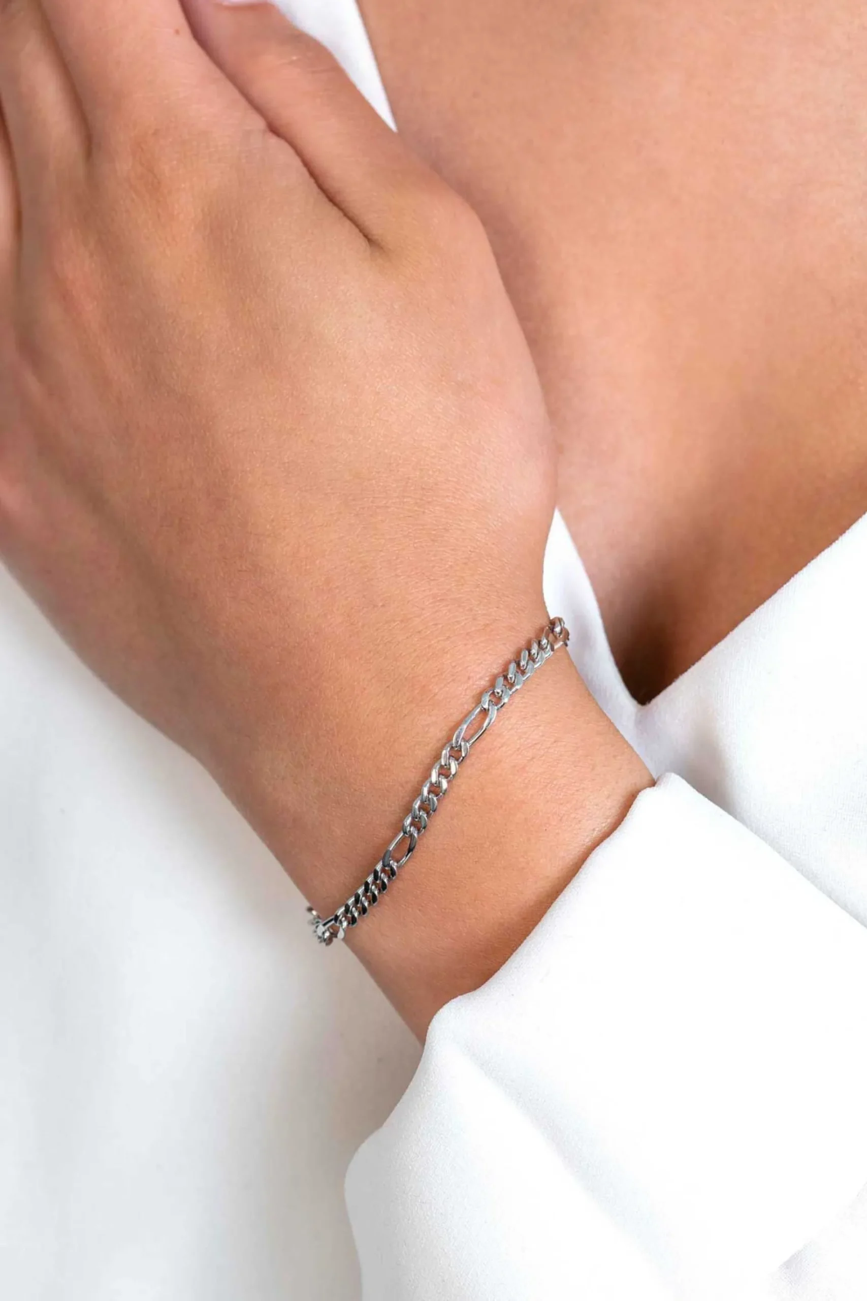 ZINZI zilveren figaro armband 3,5mm breed ZIA2291