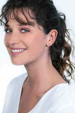 ZINZI zilveren geelvergulde oorknoppen staafje groen 8mm ZIO1689GG