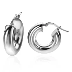 ZINZI zilveren gladde oorringen 22x5mm rond ZIO2277