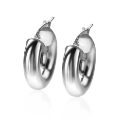 ZINZI zilveren gladde oorringen 22x5mm rond ZIO2277