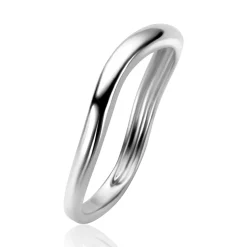 ZINZI zilveren gladde ring organisch gevormd (3mm breed) ZIR2656