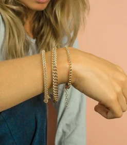 ZINZI zilveren gourmet armband geel verguld 6,5mm breed 19cm ZIA1056G