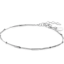 ZINZI zilveren gourmet armband met staafjes 1,6mm breed 16-19cm ZIA2366
