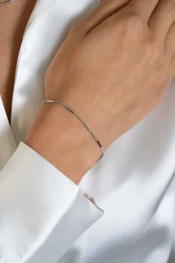 ZINZI zilveren gourmet armband met staafjes 1,6mm breed 16-19cm ZIA2366
