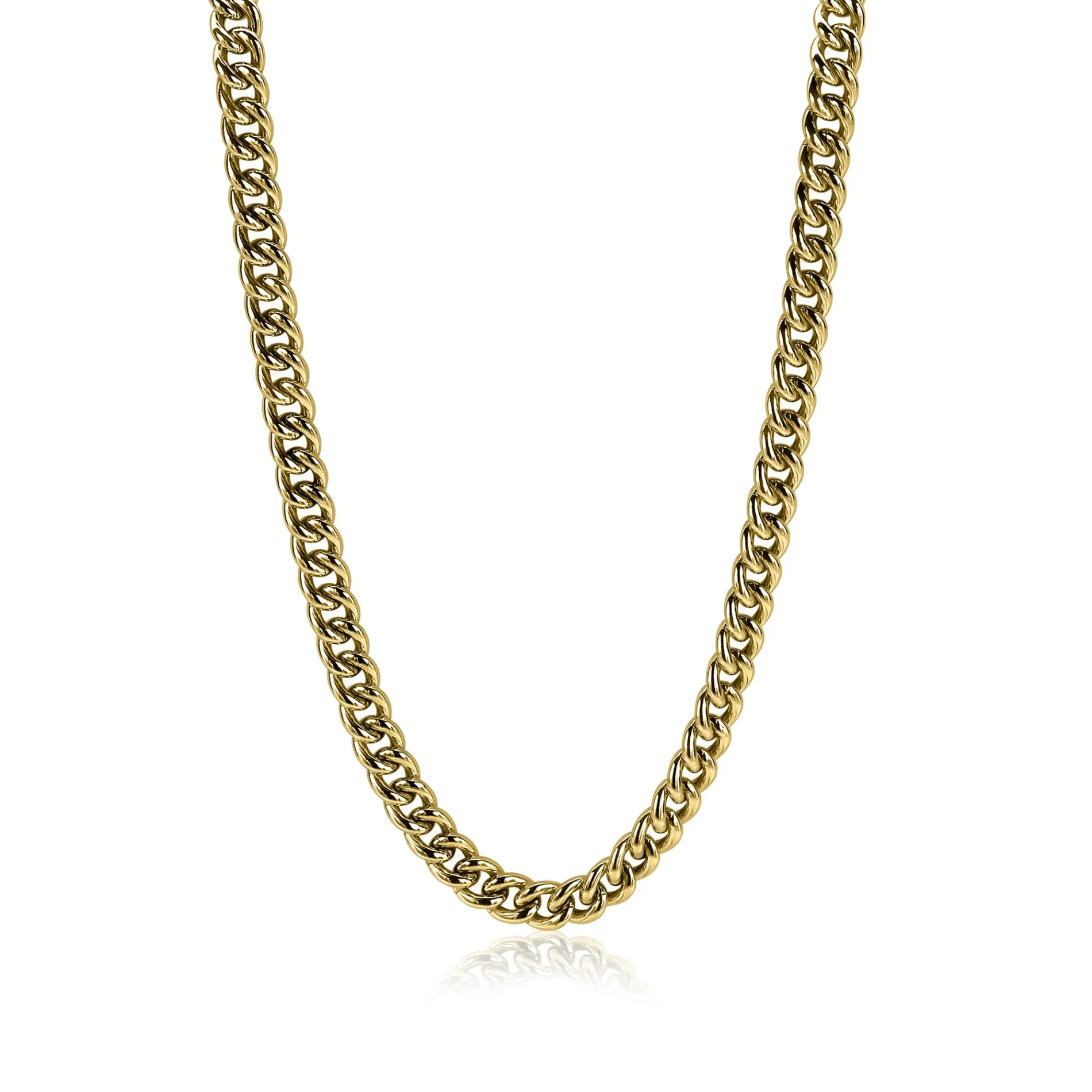 ZINZI zilveren gourmet collier geel verguld 45cm ZIC1056G